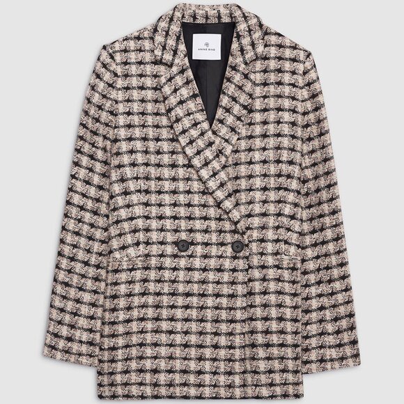 Anine Bing Diana Blazer Apricot Tweet NWT Size Large - Picture 7 of 8